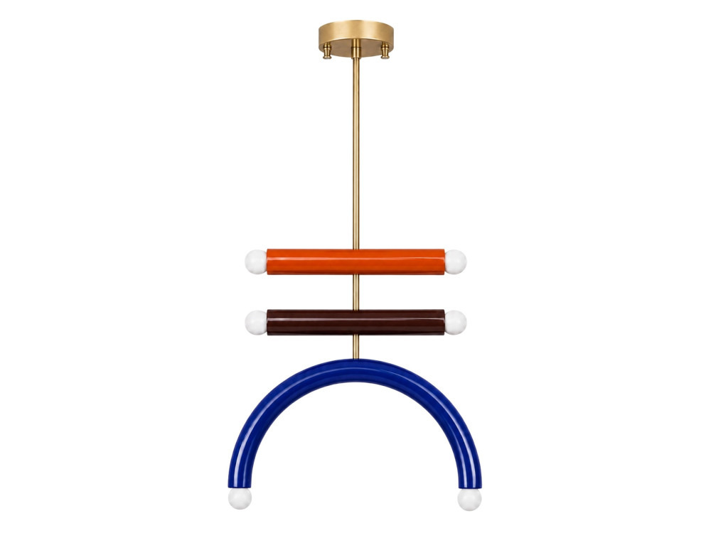 Candelabro de metal «Vento» - 50 x 10 cm - Azul