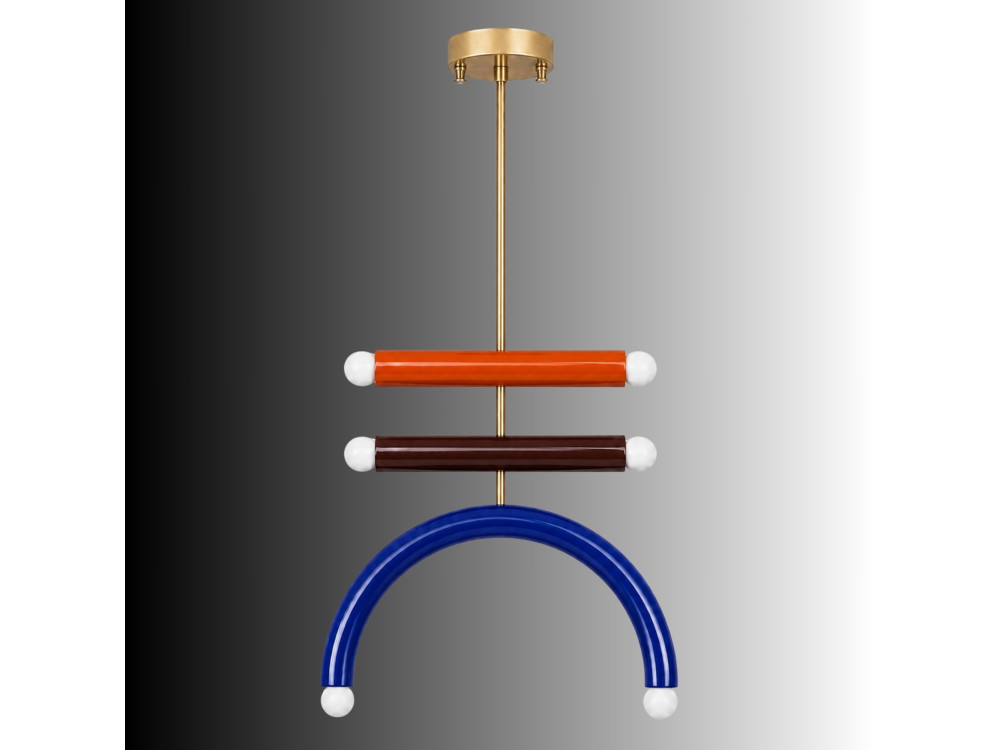 Candelabro de metal «Vento» - 50 x 10 cm - Azul