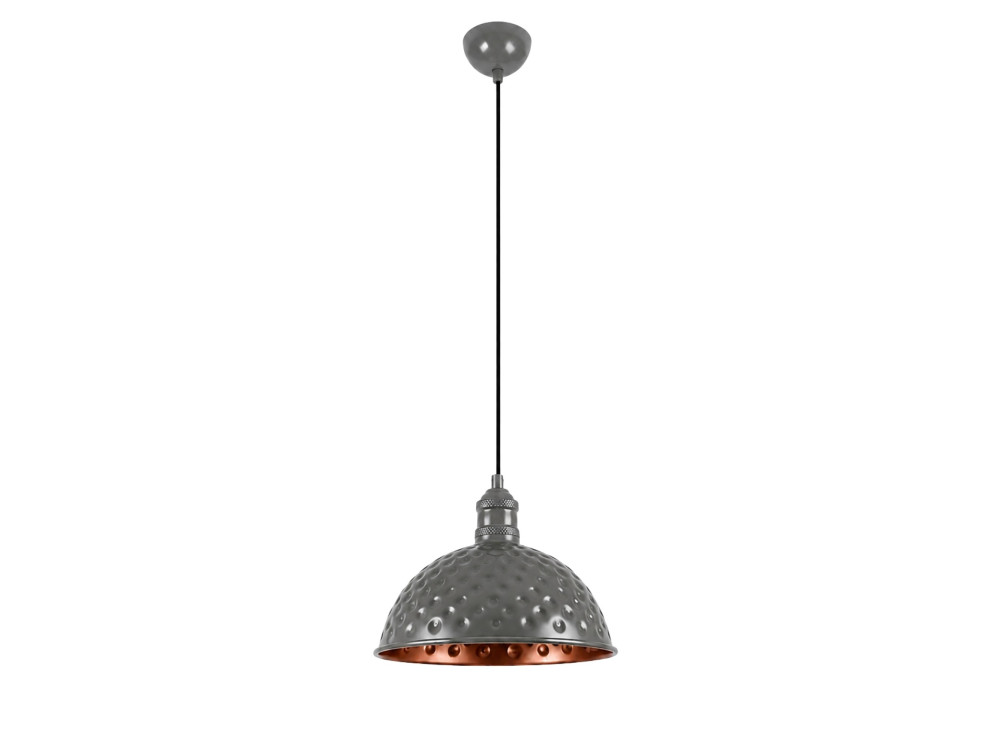 Candeeiro suspenso em metal «Echo» - 26 x 26 cm - Cinzento