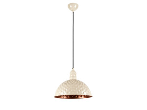 Candeeiro suspenso em metal «Echo» - 26 x 26 cm - Bege