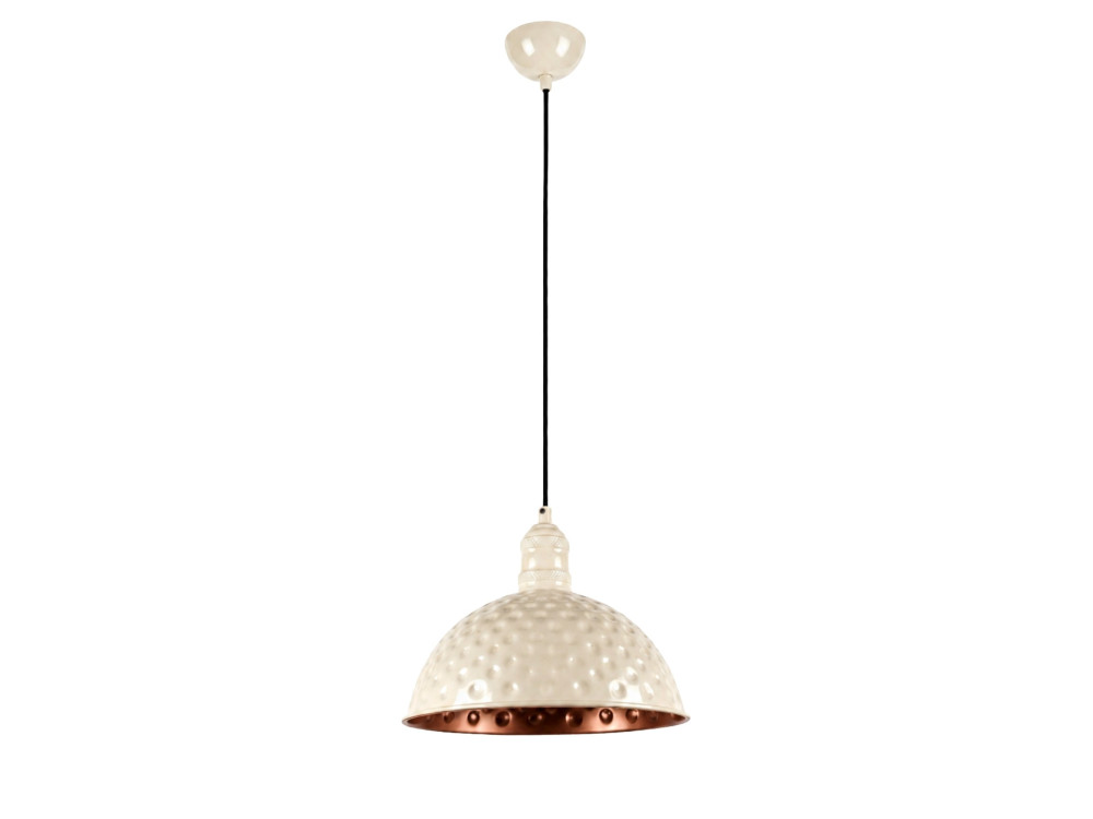 Candeeiro suspenso em metal «Echo» - 26 x 26 cm - Bege