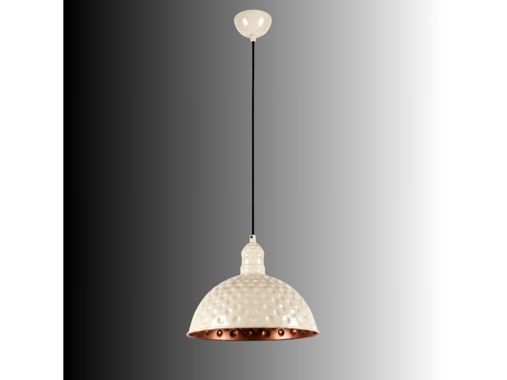 Candeeiro suspenso em metal «Echo» - 26 x 26 cm - Bege