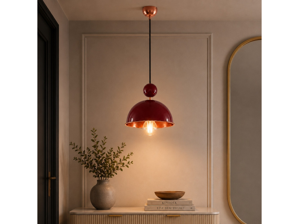 Candeeiro suspenso em metal «Bubble» - 21 x 21 cm - Bordéus
