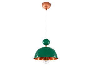 Candeeiro suspenso em metal «Bubble» - 21 x 21 cm - Verde claro