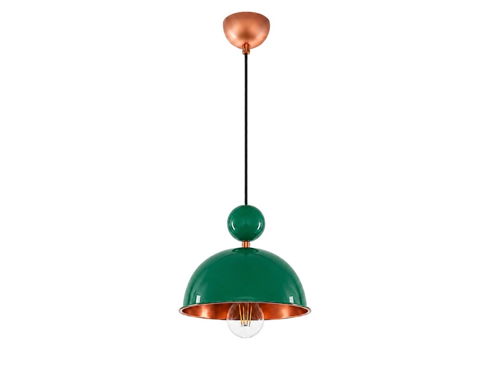 Candeeiro suspenso em metal «Bubble» - 21 x 21 cm - Verde claro