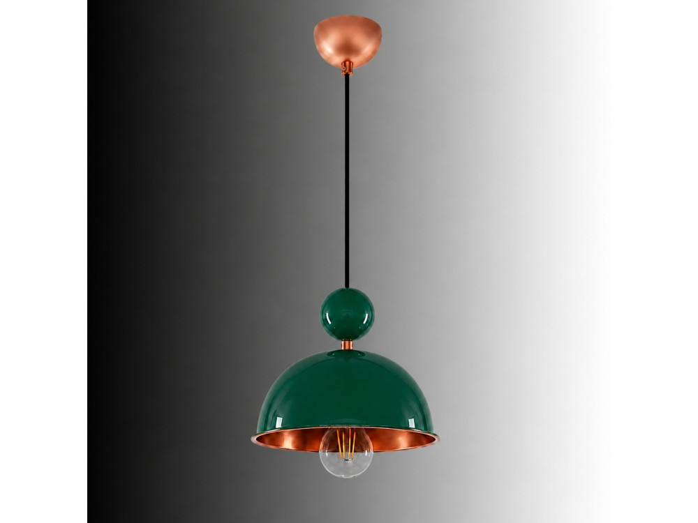 Candeeiro suspenso em metal «Bubble» - 21 x 21 cm - Verde claro