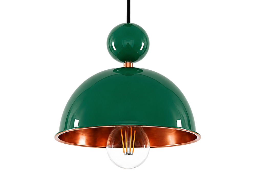 Candeeiro suspenso em metal «Bubble» - 21 x 21 cm - Verde claro