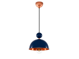 Candeeiro suspenso em metal «Bubble» - 21 x 21 cm - Azul-marinho