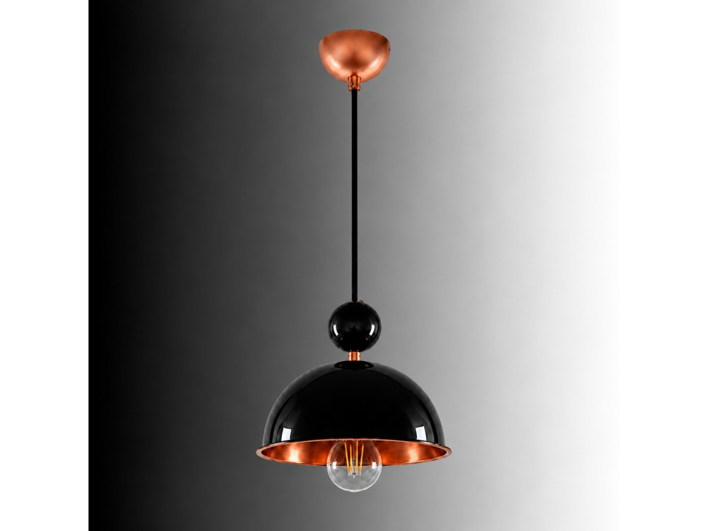 Candeeiro suspenso em metal «Bubble» - 21 x 21 cm - Preto