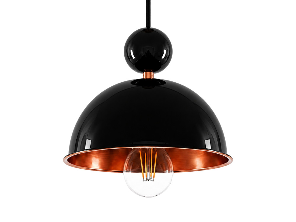Candeeiro suspenso em metal «Bubble» - 21 x 21 cm - Preto