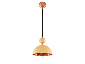 Candeeiro suspenso em metal «Bubble» - 21 x 21 cm - Amarelo