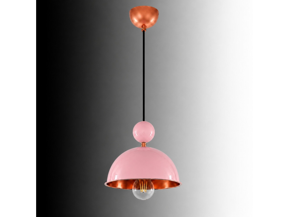 Candeeiro suspenso em metal «Bubble» - 21 x 21 cm - Rosa