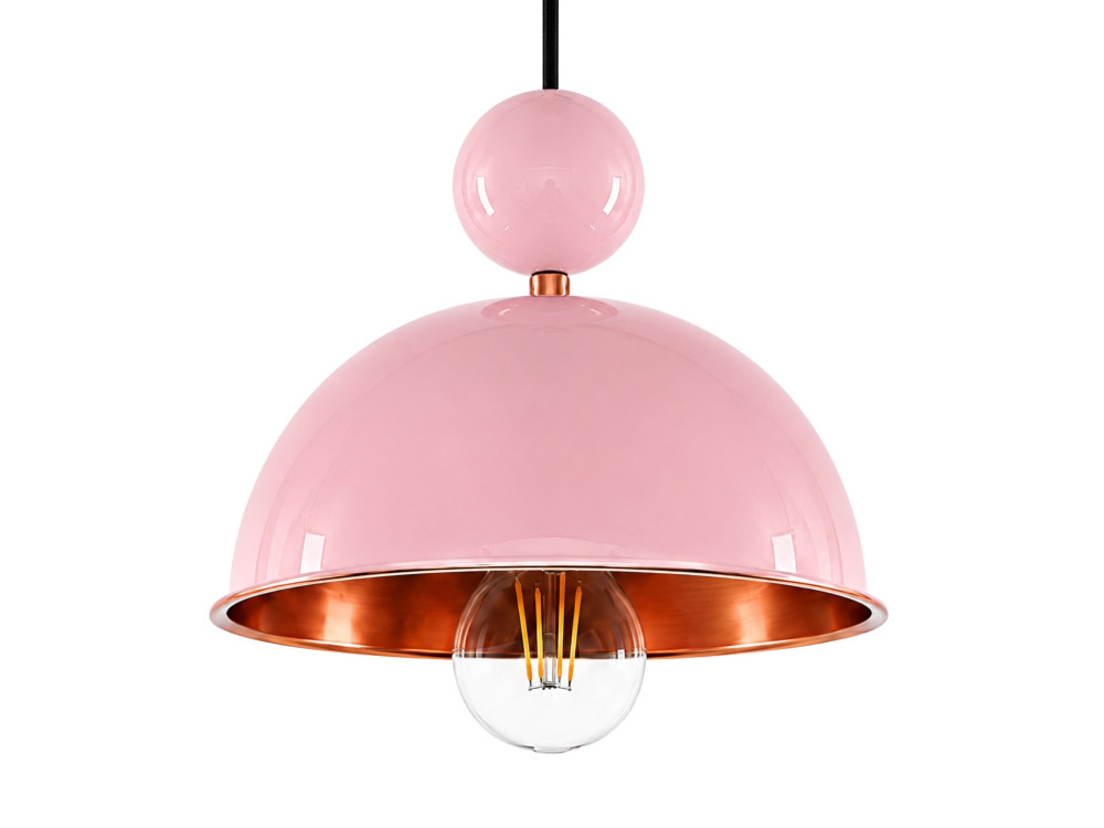 Candeeiro suspenso em metal «Bubble» - 21 x 21 cm - Rosa