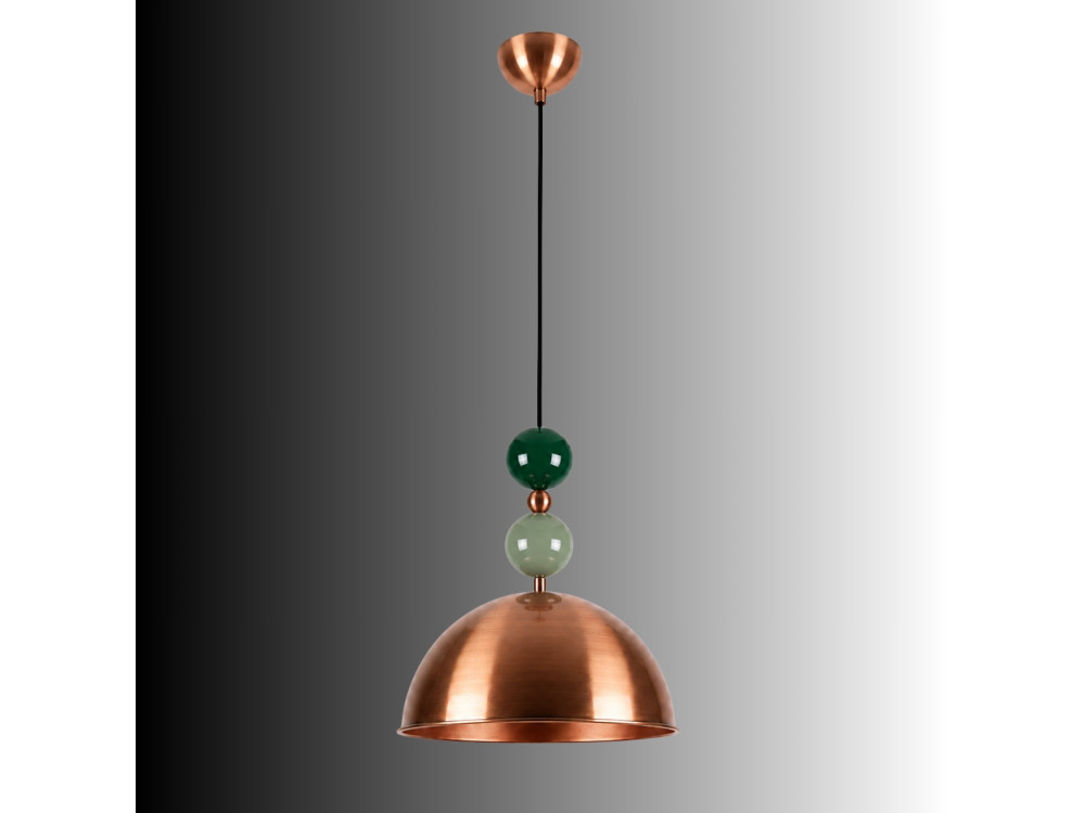 Candeeiro suspenso em metal «Bubble» - 31 x 31 cm - Cobre