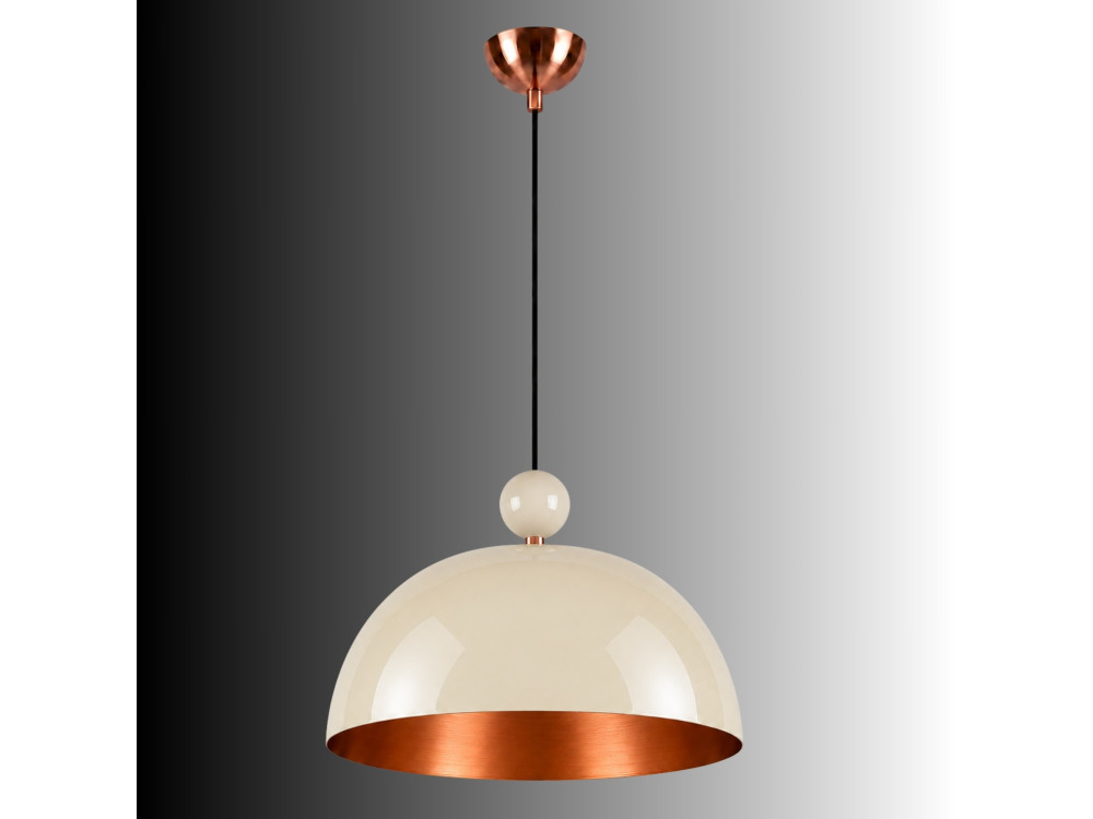 Candeeiro suspenso em metal «Bubble» - 40 x 40 cm - Bege