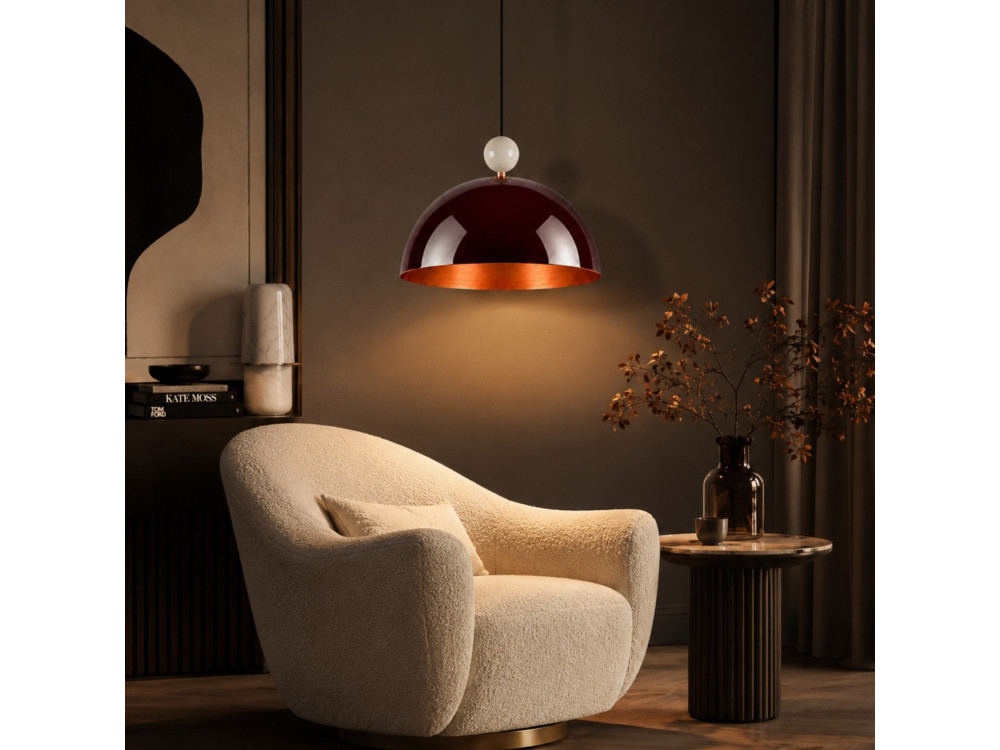 Candeeiro suspenso em metal «Bubble» - 40 x 40 cm - Bordéus