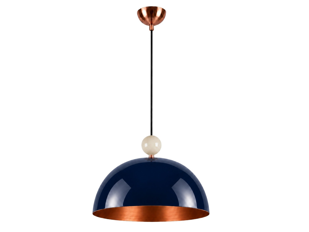 Candeeiro suspenso em metal «Bubble» - 40 x 40 cm - Azul-marinho
