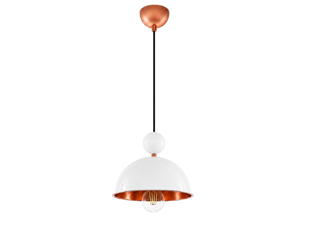 Candeeiro suspenso em metal «Bubble» - 21 x 21 cm - Bege