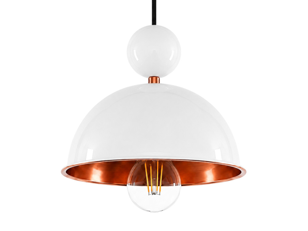Candeeiro suspenso em metal «Bubble» - 21 x 21 cm - Bege