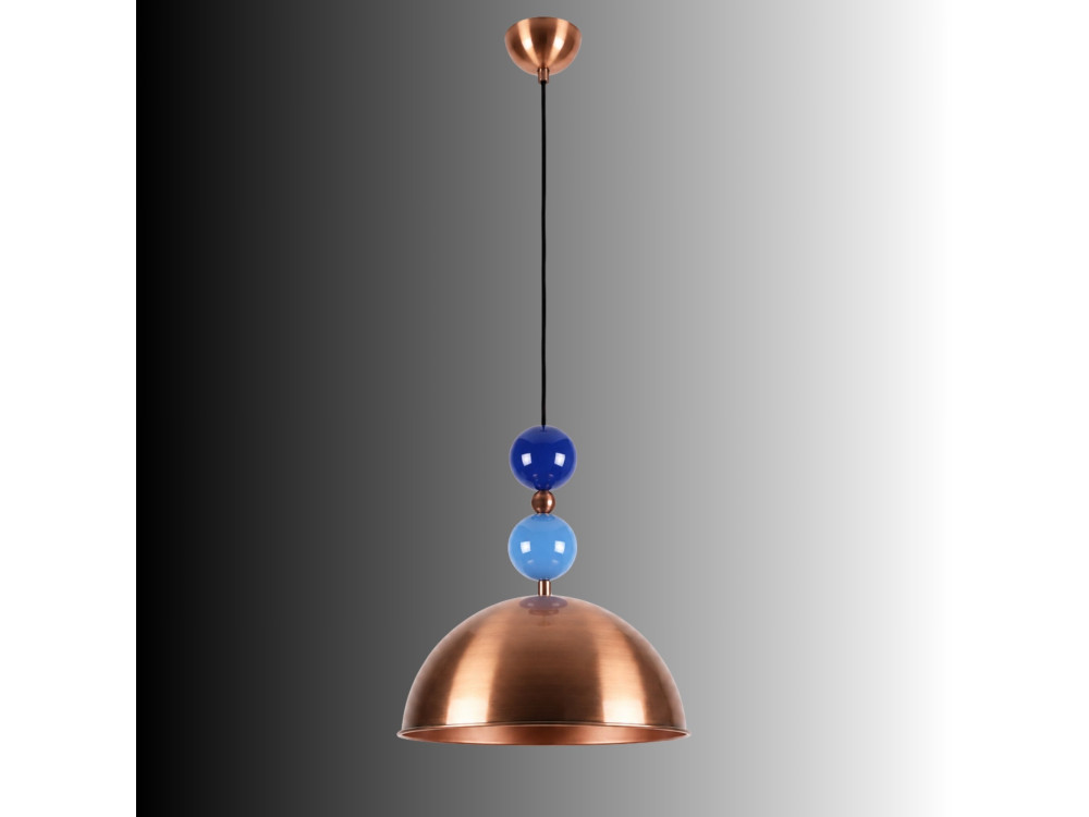 Candeeiro suspenso em metal «Bubble» - 31 x 31 cm - Cobre