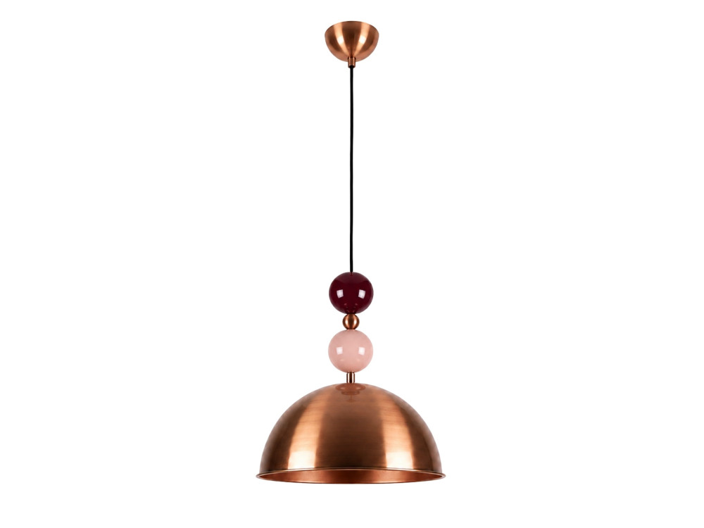 Candeeiro suspenso em metal «Bubble» - 31 x 31 cm - Cobre