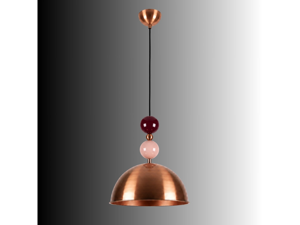 Candeeiro suspenso em metal «Bubble» - 31 x 31 cm - Cobre