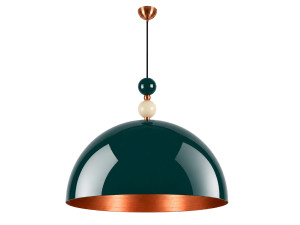 Candeeiro suspenso em metal «Bubble» - 60 x 60 cm - Verde escuro