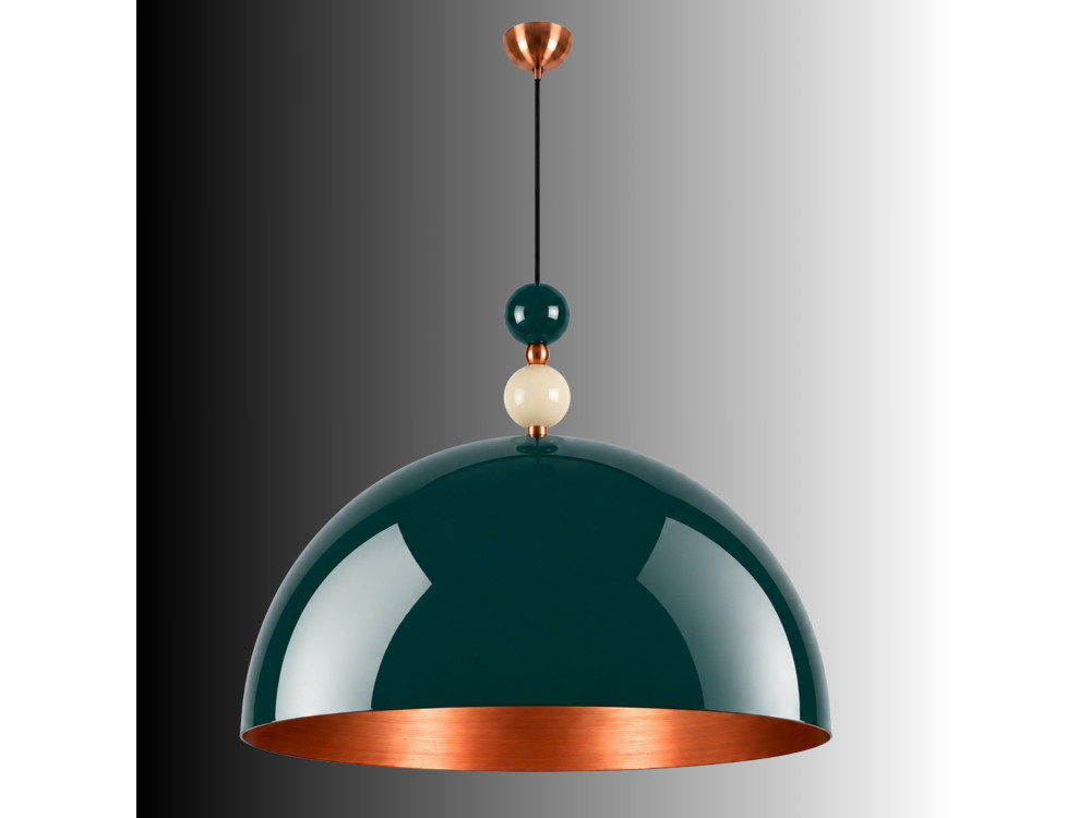 Candeeiro suspenso em metal «Bubble» - 60 x 60 cm - Verde escuro