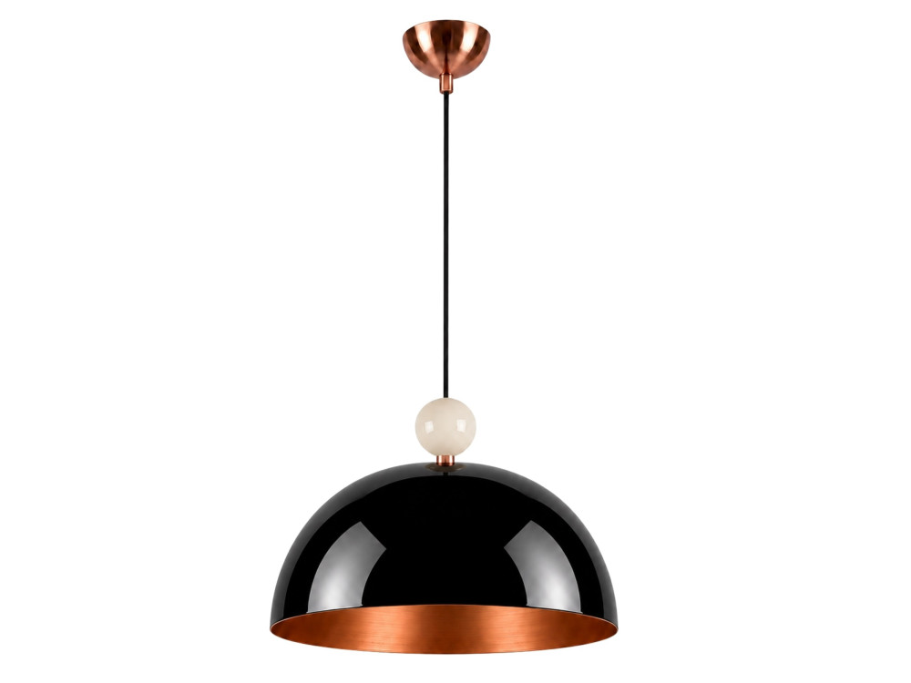 Candeeiro suspenso em metal «Bubble» - 40 x 40 cm - Preto