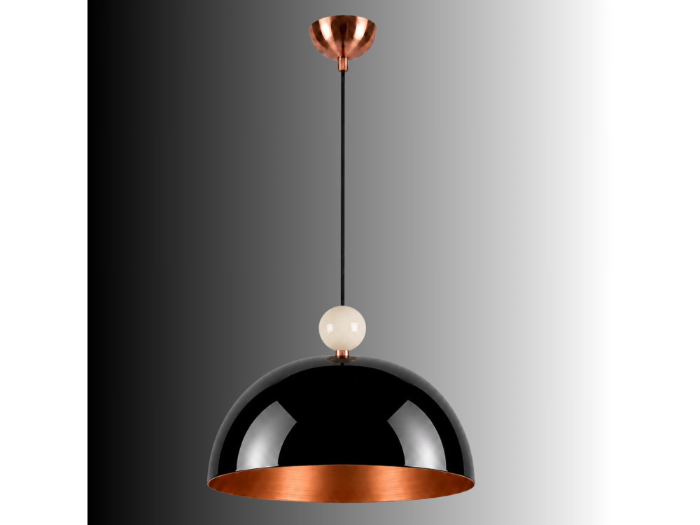 Candeeiro suspenso em metal «Bubble» - 40 x 40 cm - Preto