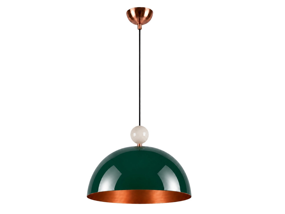 Candeeiro suspenso em metal «Bubble» - 40 x 40 cm - Verde escuro