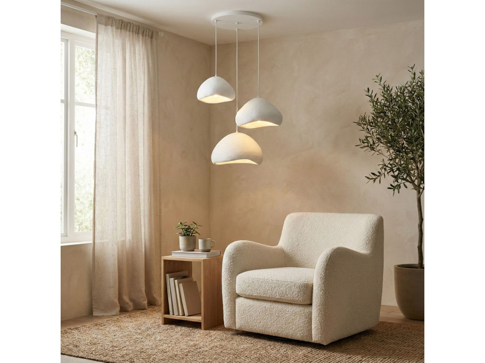 Candelabro de metal «Lora» - 82 x 82 cm - Branco
