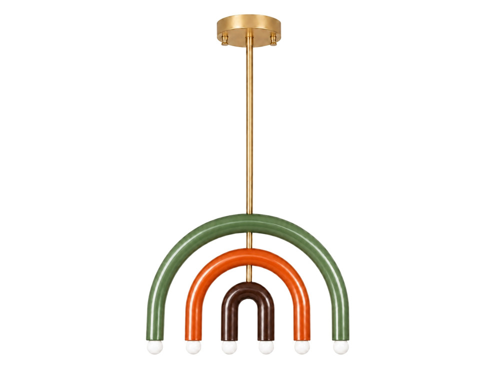 Candelabro de metal «Vento» - 50 x 10 cm - Verde