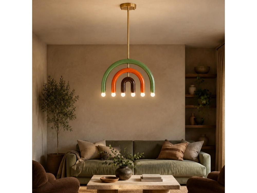 Candelabro de metal «Vento» - 50 x 10 cm - Verde