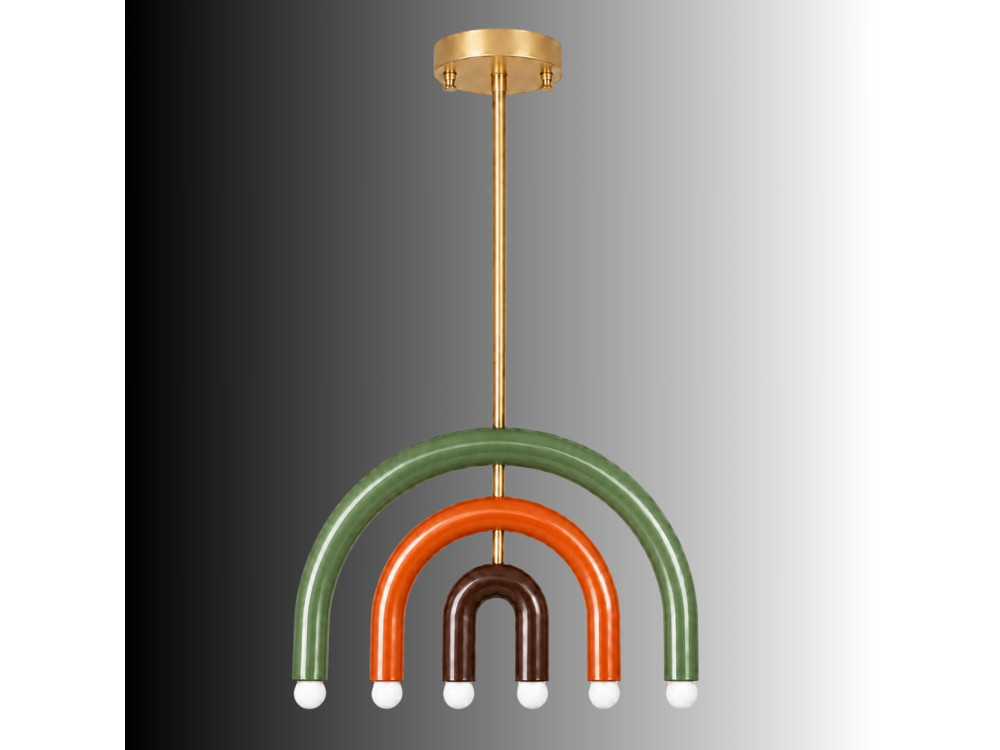 Candelabro de metal «Vento» - 50 x 10 cm - Verde