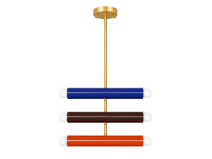 Candelabro de metal «Vento» - 35 x 10 cm - Azul
