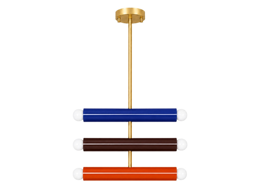 Candelabro de metal «Vento» - 35 x 10 cm - Azul