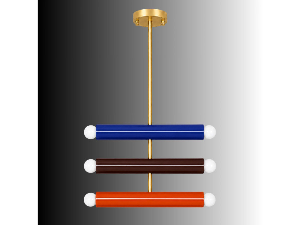 Candelabro de metal «Vento» - 35 x 10 cm - Azul