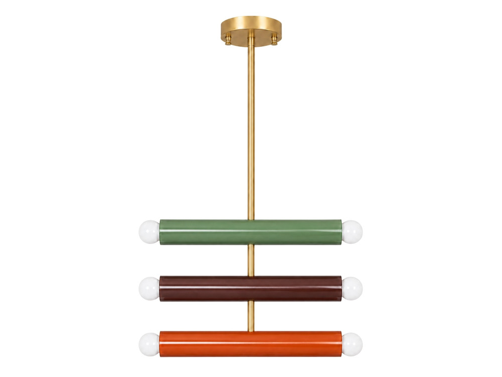 Candelabro de metal «Vento» - 35 x 10 cm - Verde