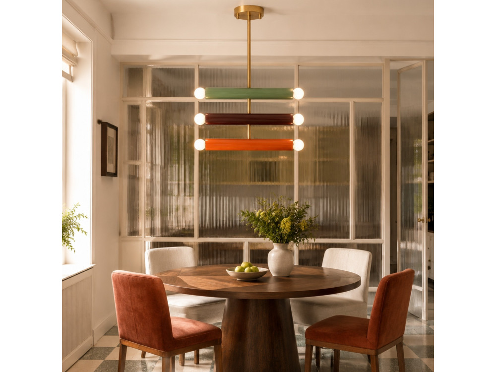 Candelabro de metal «Vento» - 35 x 10 cm - Verde
