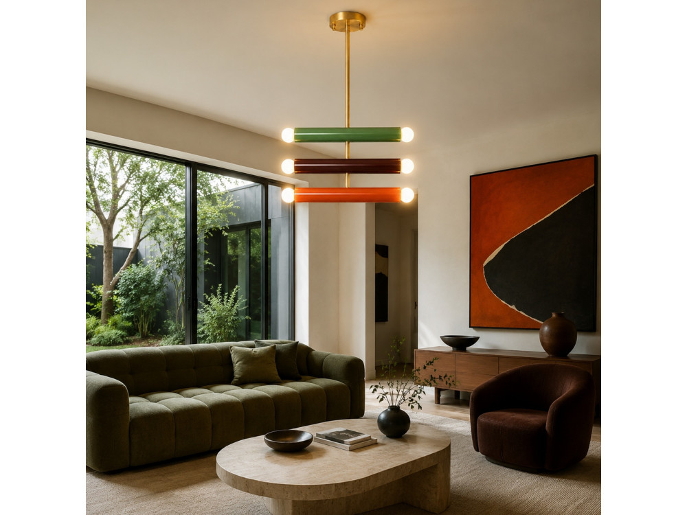 Candelabro de metal «Vento» - 35 x 10 cm - Verde