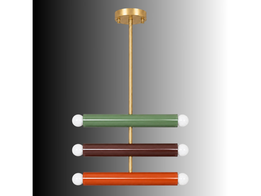 Candelabro de metal «Vento» - 35 x 10 cm - Verde