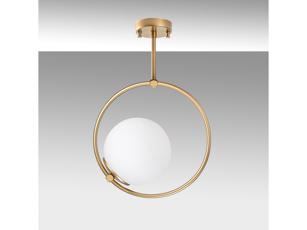 Candeeiro suspenso em metal «Dolunay» - 26 x 15 cm - Amarelo