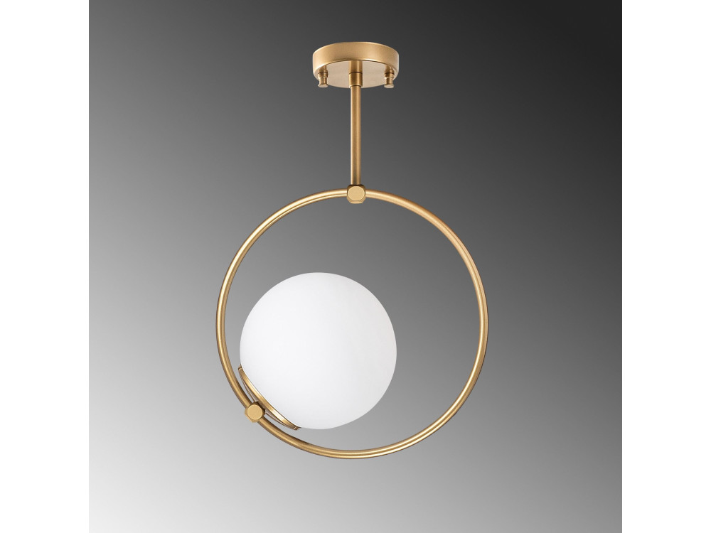 Candeeiro suspenso em metal «Dolunay» - 26 x 15 cm - Amarelo