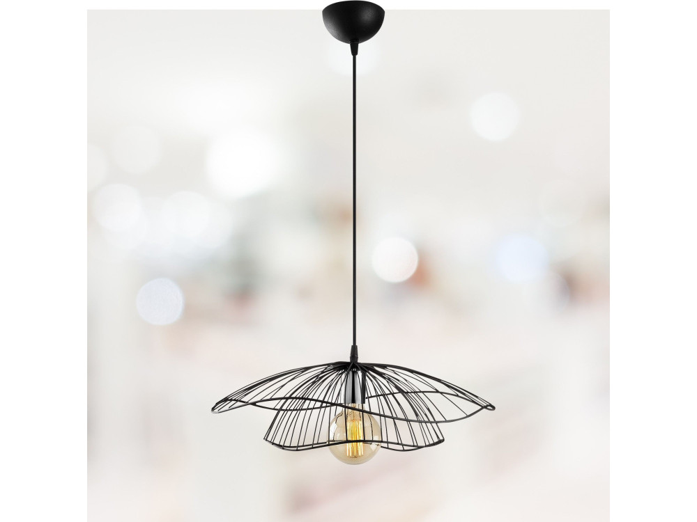 Candeeiro suspenso em metal «Tel» - 50 x 50 cm - Preto
