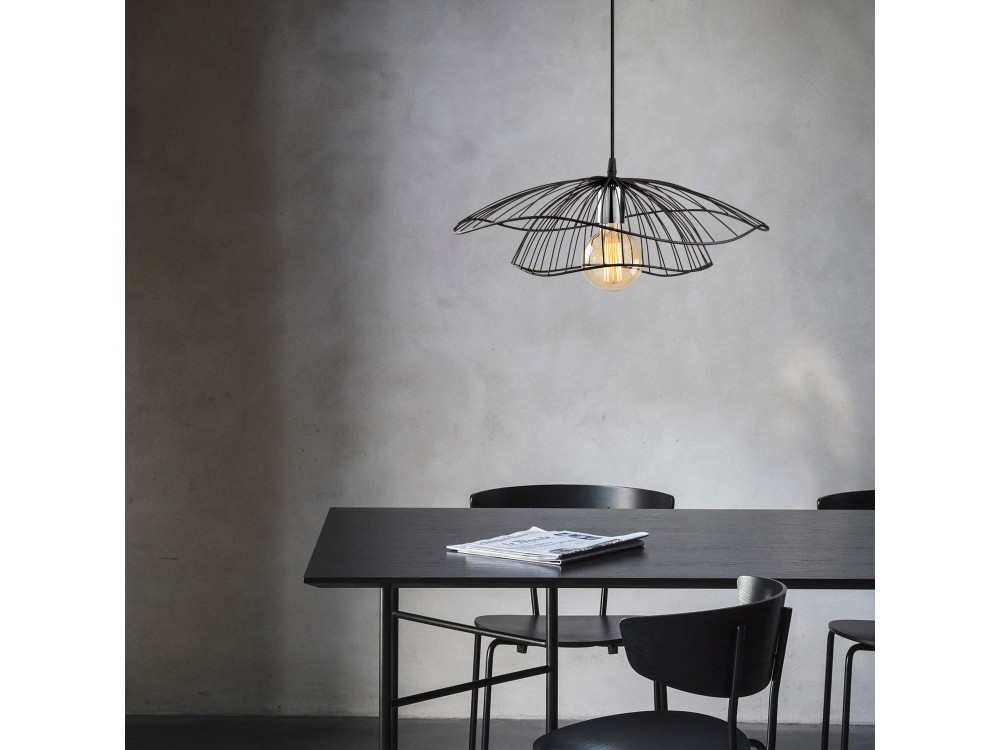 Candeeiro suspenso em metal «Tel» - 50 x 50 cm - Preto
