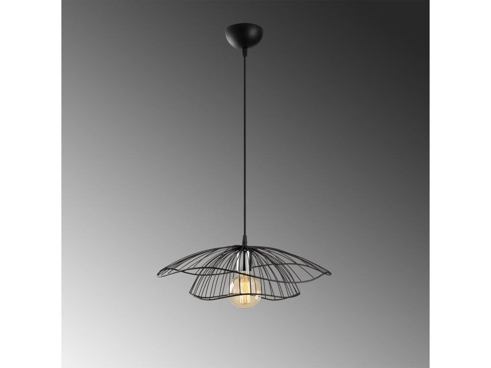 Candeeiro suspenso em metal «Tel» - 50 x 50 cm - Preto