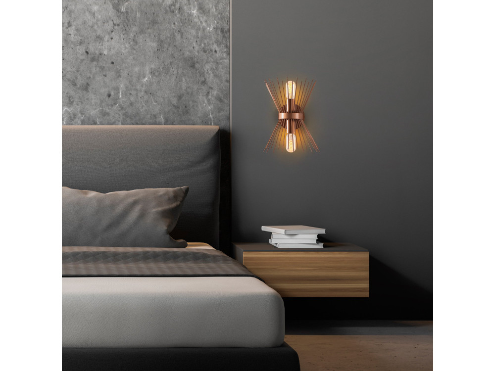 Candeeiro de parede em metal «GMN-000010» - 23 x 16 cm - Cobre