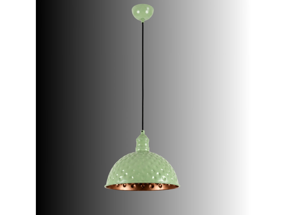 Candeeiro suspenso em metal «Echo» - 26 x 26 cm - Verde menta