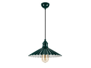 Candeeiro suspenso em metal «Plise» - 32 x 32 cm - Verde escuro